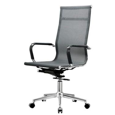 Imagem de Cadeira Sydney Presidente Tela Preta Base Cromada - 71042 - Sun House