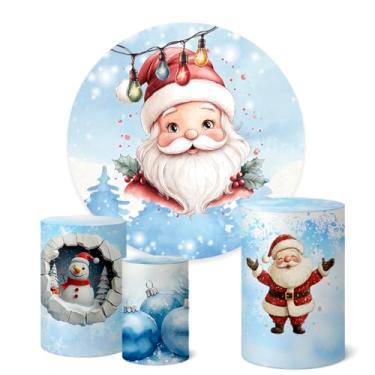 Imagem de Trio Capas Cilindro + Painel Sublimado Festa 1,50m Natal (K1NAT099)