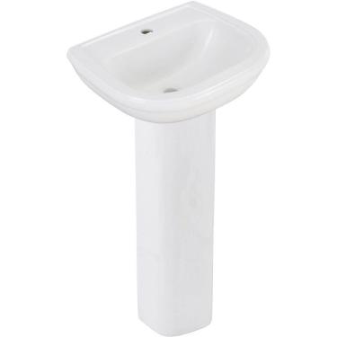 Imagem de Kit Lavatório 53x44cm 11 Litros Com Coluna Sabatini Branca - Icasa Kit Lavatorio Com Coluna Sabatini Branca