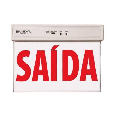 Imagem de Placa de Saída de Emergência LED Face Dupla Vermelha Bivolt 1W 35 Lúme
