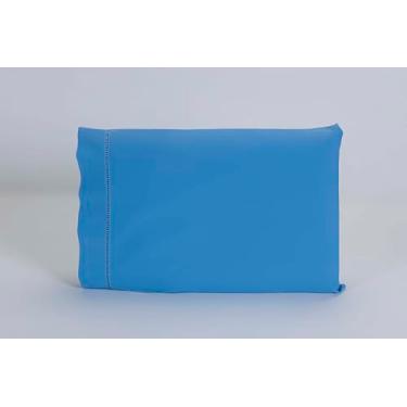 Imagem de Kit 10 Fronhas 50x90 Ponto Palito 100% Algodão 300 Fios (Azul)