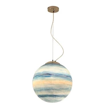 Imagem de Luminária pendente globo criativa Pt Lustre de teto 1 luminária para sala de estar Sala de jantar Bar Decoração de hotel Quarto infantil Lâmpada de lua Ajustável E27 Fixação de iluminação
