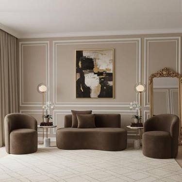 Imagem de Conjunto Decorativo 02 Poltronas + Sofá Curvo Orgânico Nature Gaia Vel