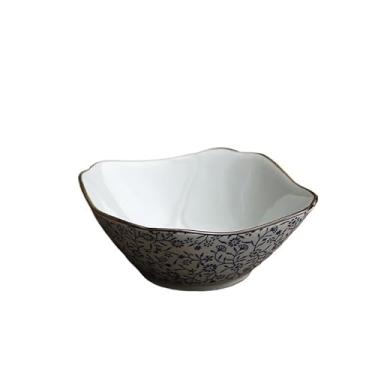 Imagem de URGDWEKJY Tigela de salada para restaurante tigela de lanche criativa tigela de salada irregular tigela de sopa de cerâmica adequada para lanches, acompanhamentos, tigela de frutas de arroz