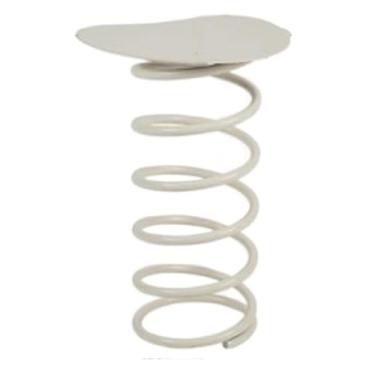 Imagem de Mesa de canto de ferro com base de design de mola, mesa de centro com design criativo, mesa lateral para economizar espaço, mesa de cabeceira para decoração de casa, compacta