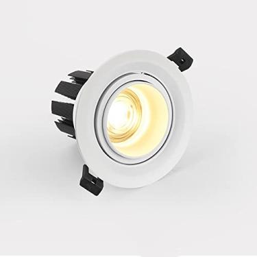 Imagem de KSSTEVNBD Luz de foco ajustável telescópica de 15W, holofotes embutidos no teto, luminária de destaque, Ø115 x 95 mm Downlights para cozinha ilha sala de estar quarto corredor - luz branca/quente