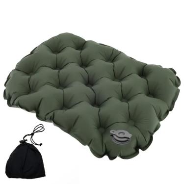 Imagem de Almofada de assento inflável leve e confortável almofada de assento inflável para acampamento, viagem, assento aéreo para escritório, acampamento, caminhada (2, verde)