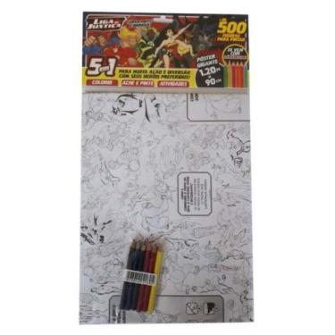 Imagem de Pôster Liga da Justiça 120x90cm com Lápis de Cor