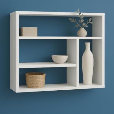 Imagem de Prateleira Decorativa de Parede 4 Compartimentos 90X90X18CM NICHO IDEAL para Sala QUARTO ESCRITORIO MULTIUSO