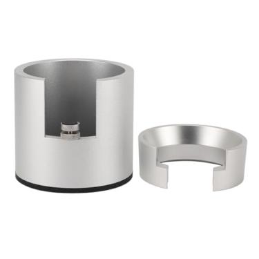 Imagem de Suporte de filtro de café com funil de dosagem de liga de alumínio de 58 mm redondo para máquina de café portátil para barista doméstico acessórios de café expresso profissional (prata)