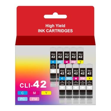 Imagem de Cartucho de tinta de substituição CLI-42 para Canon CLI-42 CLI42 CLI 42 cartuchos de tinta para impressora Pixma PRO-100 PRO-100S (ciano, magenta, amarelo, foto ciano, foto magenta pacote com 10)