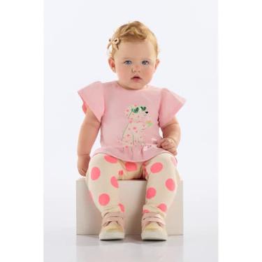 Imagem de Conjunto Blusa e Legging Bebê Menina Quimby, Rosa, 1