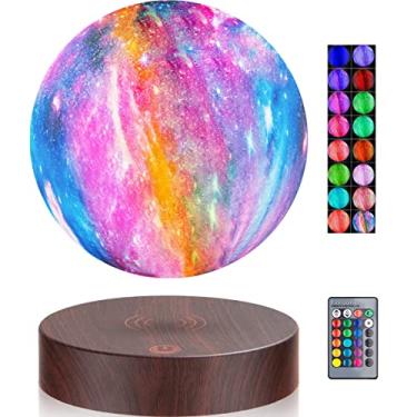 Imagem de VGAzer Lâmpada de lua levitante, flutuando e girando livremente no ar com a lâmpada de lua de impressão 3D tem 16 modos de cores com controle remoto para presentes exclusivos, Natal, decoração de quarto, luz noturna, mesa de escritório