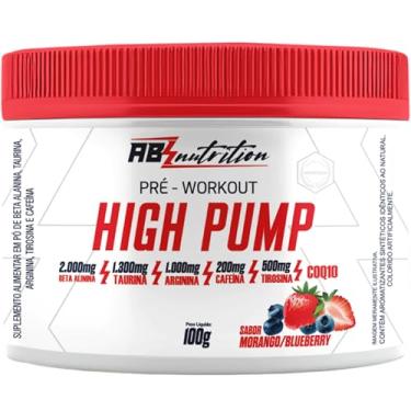 Imagem de Absolut Nutrition, Pré-treino complementado com Beta Alanina, Taurina, Arginina, Cafeína, Tirosina e Coenzima Q 10, Sabor morango com blurberry, High Pump, 100 gramas