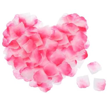 Imagem de Pétalas de rosa de flores artificiais de seda, roxo, vermelho, branco, flores falsas de casamento 5 cm x 5 cm para centros de mesa de casamento, decoração de festa, pacote com 1200