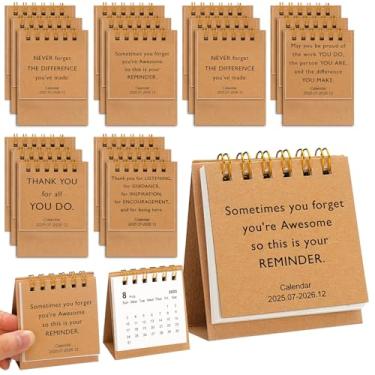 Imagem de Feifeiya 24 peças de presentes de agradecimento de funcionários 2025-2026 mini calendários de mesa presentes de agradecimento pequeno calendário de mesa inspirador a granel para funcionários