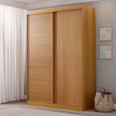 Imagem de Guarda-Roupa Solteiro 2 Portas 1 Porta Ripada Samambaia CabeCasa Madei