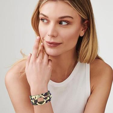 Imagem de Pulseiras azuis para mulheres, pulseira de couro, boho, multicamadas, empilhável, berloque, bijuteria