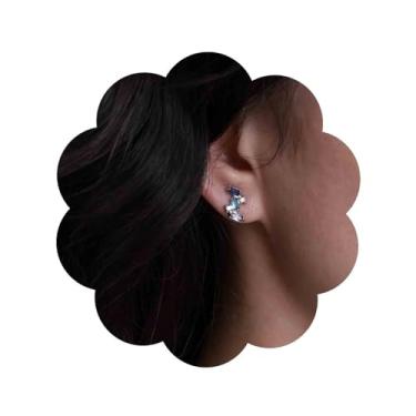 Imagem de Aneneiceera Brincos Boho minúsculos de safira cluster de cristal azul brincos de prata pequenos brincos de zircônia cúbica pequenos brincos de strass azul joias para mulheres, Zinco, nah