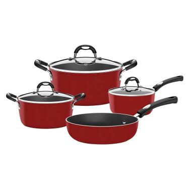 Imagem de Jogo De Panelas Tramontina Mônaco Induction 28799701 Vermelho 28799701