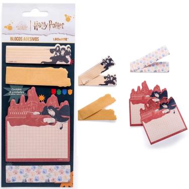 Imagem de BLOCO ADESIVO HARRY POTTER - CARTELA C/ 4 BLOCOS - LEO&amp;LEO