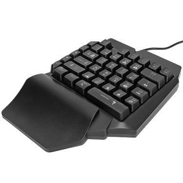Imagem de Cryfokt Teclado para Jogos Com Uma Mão, Luz de Fundo RGB, Meio Teclado Plug and Play, Warframe para Jogos de Computador, Com Fio para