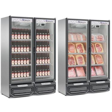 Imagem de Expositor Vertical 2 Portas De Vidro Gcbc950 Gelopar Refrigerador 957 Litros Inox 220v