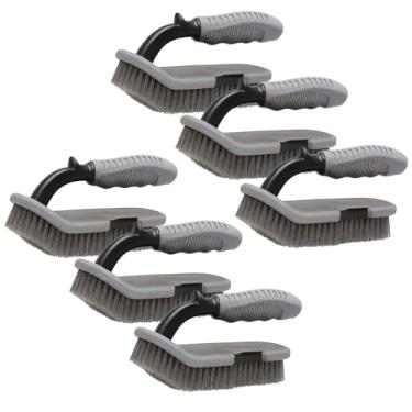 Imagem de EvaClean Escovas de limpeza resistentes de 17 cm, escovas de limpeza de cerdas rígidas para banheiro, chuveiro, cozinha, azulejo, carpete e piso, esfregão antiderrapante para sujeira resistente