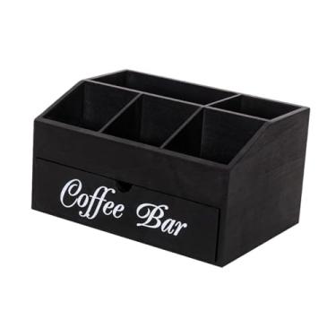 Imagem de Fenteer Organizador de balcão para chá e condimentos, suporte de grande capacidade para cápsulas de café, acessórios para bar, compatível com K-Cup e açúcar.