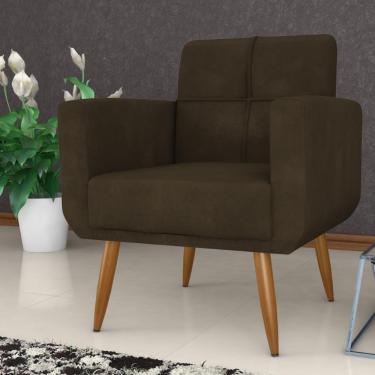Imagem de Poltrona Decorativa Para Sala Lages Veludo Turkey Marrom