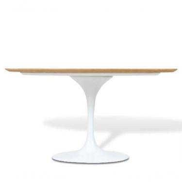 Imagem de Mesa De Jantar Tulipa Oval 200X130cm Tampo Freijó Branco