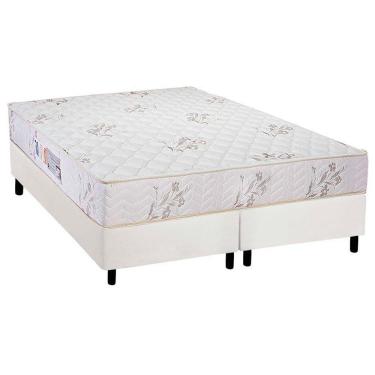 Imagem de Cama Box King: Colchão Espuma Luckspuma D45 Gran Luck + Base Crc Courano White(193X203)