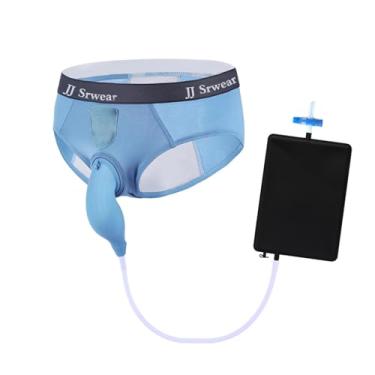 Imagem de UrinEbhq Mictórios vestíveis para jarra de xixi masculina, de silicone, respirável e à prova de vazamento, ultrafina, à prova de derramamento, adequado para uso em pé (masculino-azul-3GG)