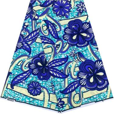 Imagem de HongyuAmy Tecidos de impressão africana Ankara Tribal Kente tecido de cera 3 jardas material de poliéster (A21)