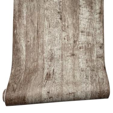 Imagem de Yifasy Revestimentos autoadesivos de madeira para prateleiras e gavetas para armários de cozinha, capa de bancada adequada para locatários, protetores de parede de móveis de PVC à prova d'água 45 cm