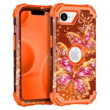 Imagem de Casetego Capa para iPhone 16e 2025, brilha no escuro, três camadas, resistente, à prova de choque, proteção total, PC rígido e resistente, capa amortecedora de TPU macio para Apple iPhone 16e de 6,1