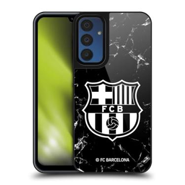 Imagem de Head Case Designs Capa protetora de gel com estampa de brasão de mármore preto oficialmente licenciada pelo FC Barcelona [proteção contra quedas de grau militar] compatível com Samsung Galaxy A15