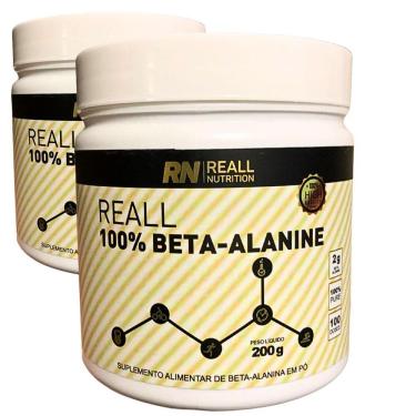 Imagem de Kit 2 Beta Alanina Em Pó 100% Pura Reall Nutrition 200g Sabor Original
