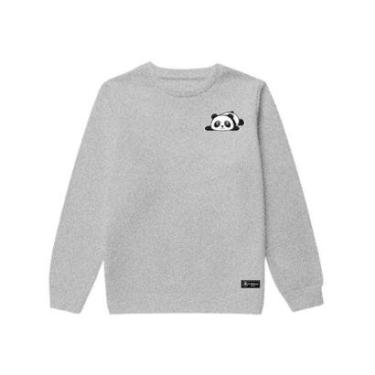 Imagem de Blusão Moletom Infantil Panda Personalizado sem Capuz gola Redonda-Unissex