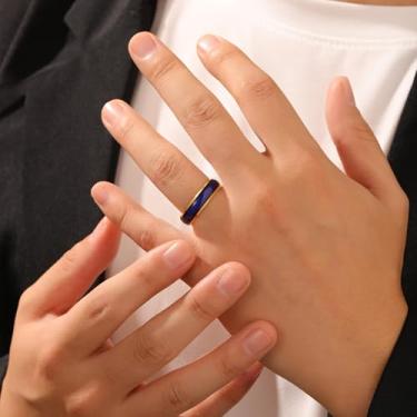 Imagem de 3 anéis de aço inoxidável que mudam de cor para mulheres e homens - ouro, prata, preto - anéis de casamento/compromisso - tamanhos 9/10/11 - 8 mm de largura, Aço inoxidável, Sem pedra preciosa