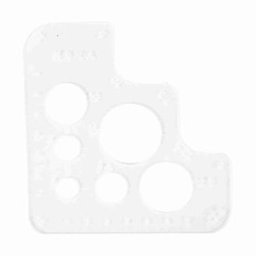 Imagem de Orifício de canto circular de acrílico transparente, ferramentas de costura, conjunto de posicionamento de couro, estêncil de modelo de costura para artesanato em couro