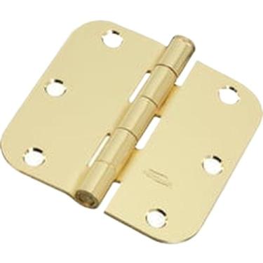 Imagem de Dobradiça de porta de aço pacote com 3 design de encaixe com acabamento em latão brilhante, fácil instalação, 6 furos, ferragens móveis incluídas residencial