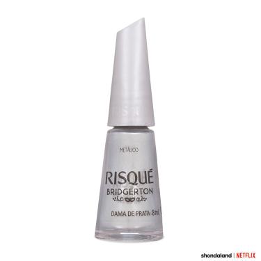 Imagem de Esmalte Prata Risqué Bridgerton Dama de Prata Metálico Blister 8ml