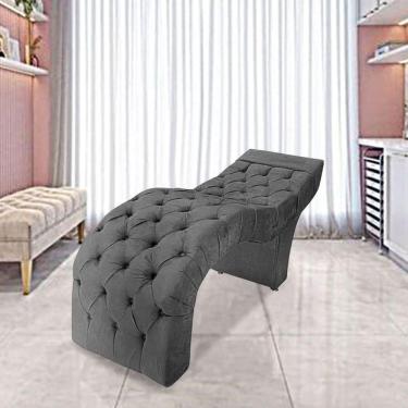 Imagem de Maca Estofada Estética Cílios Salão Spa Suede Vivian Cinza