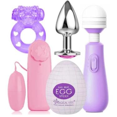 Imagem de Kit Vibrador Feminino + Brinquedos Eróticos Casal Sex Shop - SI