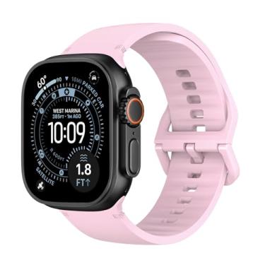 Imagem de MoKo Pulseira de relógio esportivo compatível com Apple Watch Ultra 3/2/1 de 49 mm, S11/S10 46 mm, 9/8/7 45 mm, SE3/SE2/SE/6/5/4 de 44 mm, 3/2/1 de 42 mm, pulseira de substituição respirável de