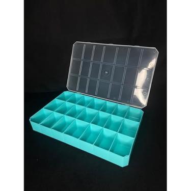 Imagem de Caixa Organizadora 21 divisões organizador (Base Azul TIFFANY)