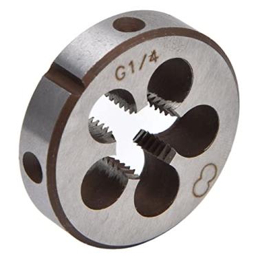 Imagem de Hyuduo Matriz de Rosca G1/4, Matriz de Rosca de Liga de Aço Com 5 Furos para Cavacos, Ferramenta Acessória Precisa para Tubos, Matrizes de Rosqueamento Redondas, Fácil Instalação, ótimo Efeito de