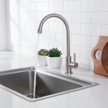 Imagem de Torneira Gourmet Aço Inox 304 Escovado, 30cm Altura, Bica Giratória 360°, 1/4 de Volta, Anti-Gotejamento, 1/2" Conexão