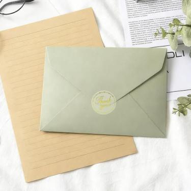 Imagem de Adesivos de agradecimento de folha dourada transparente de Natal 500 peças - Etiquetas circulares autoadesivas para embrulho de presente, envelopes, lembrancinhas de festa, presentes de Natal